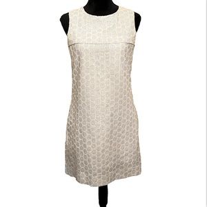 J. CREW Striped Eyelet Cotton Shift Dress Size 2 Preppy Beach